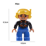 Single Sale Big Size Pirate soldier Pilot Building Blocks Character Compatible With Legoingly Duplo Figures Toys For Baby Kids