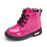 NEW 2019 Girls Leather Boots Boys Shoes Spring Autumn PU Leather Children Boots Fashion Toddler Kids Boots Warm Winter Boots 3BB