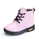 NEW 2019 Girls Leather Boots Boys Shoes Spring Autumn PU Leather Children Boots Fashion Toddler Kids Boots Warm Winter Boots 3BB