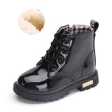 NEW 2019 Girls Leather Boots Boys Shoes Spring Autumn PU Leather Children Boots Fashion Toddler Kids Boots Warm Winter Boots 3BB