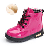 NEW 2019 Girls Leather Boots Boys Shoes Spring Autumn PU Leather Children Boots Fashion Toddler Kids Boots Warm Winter Boots 3BB