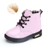 NEW 2019 Girls Leather Boots Boys Shoes Spring Autumn PU Leather Children Boots Fashion Toddler Kids Boots Warm Winter Boots 3BB
