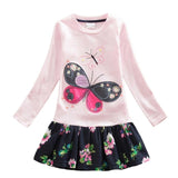 DXTON 2018 New Girls Dresses Long Sleeve Baby Girls Winter Dresses Kids Cotton Clothing Casual Dresses for 2-8 Years Children