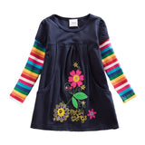 DXTON 2018 New Girls Dresses Long Sleeve Baby Girls Winter Dresses Kids Cotton Clothing Casual Dresses for 2-8 Years Children