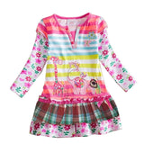 DXTON 2018 New Girls Dresses Long Sleeve Baby Girls Winter Dresses Kids Cotton Clothing Casual Dresses for 2-8 Years Children
