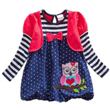 DXTON 2018 New Girls Dresses Long Sleeve Baby Girls Winter Dresses Kids Cotton Clothing Casual Dresses for 2-8 Years Children