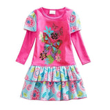DXTON 2018 New Girls Dresses Long Sleeve Baby Girls Winter Dresses Kids Cotton Clothing Casual Dresses for 2-8 Years Children