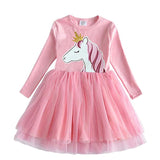 DXTON 2018 New Girls Dresses Long Sleeve Baby Girls Winter Dresses Kids Cotton Clothing Casual Dresses for 2-8 Years Children