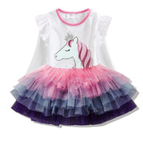 DXTON 2018 New Girls Dresses Long Sleeve Baby Girls Winter Dresses Kids Cotton Clothing Casual Dresses for 2-8 Years Children