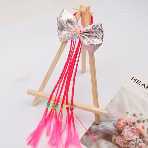 Xugar Hair Accessories Hair Bows Hair Bands for Girls Mermaid Bowknot Scrunchie for Hair Tie Kids Colorful Long Braid Headband