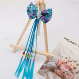 Xugar Hair Accessories Hair Bows Hair Bands for Girls Mermaid Bowknot Scrunchie for Hair Tie Kids Colorful Long Braid Headband