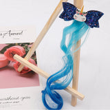 Xugar Hair Accessories Hair Bows Hair Bands for Girls Mermaid Bowknot Scrunchie for Hair Tie Kids Colorful Long Braid Headband