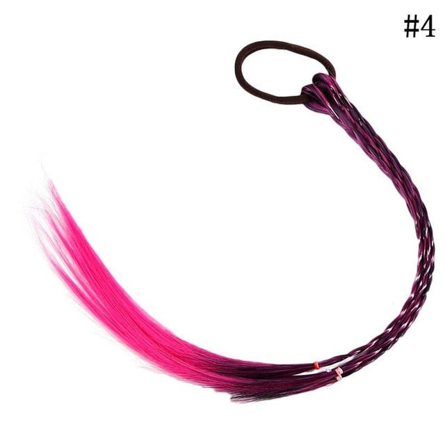 New Girls Colorful Wigs Ponytail Hair Ornament Headbands Rubber Bands Beauty Hair Bands Headwear Kids Hair Accessories Head Band