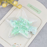New transparent PU with colorful Sequin Star Kids hair clips kids stars lovely crown hairpin girls hair accessories