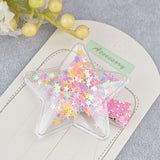 New transparent PU with colorful Sequin Star Kids hair clips kids stars lovely crown hairpin girls hair accessories