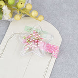 New transparent PU with colorful Sequin Star Kids hair clips kids stars lovely crown hairpin girls hair accessories