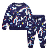 Children Winter Clothes Baby Boys Cartoon Clothing Sets Cute Rabbit Printed Warm Sweatsets for Baby Boys Girls Kids Clothes
