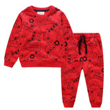 Children Winter Clothes Baby Boys Cartoon Clothing Sets Cute Rabbit Printed Warm Sweatsets for Baby Boys Girls Kids Clothes