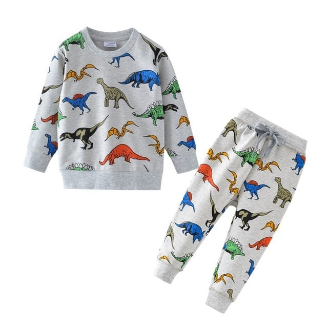 Children Winter Clothes Baby Boys Cartoon Clothing Sets Cute Rabbit Printed Warm Sweatsets for Baby Boys Girls Kids Clothes